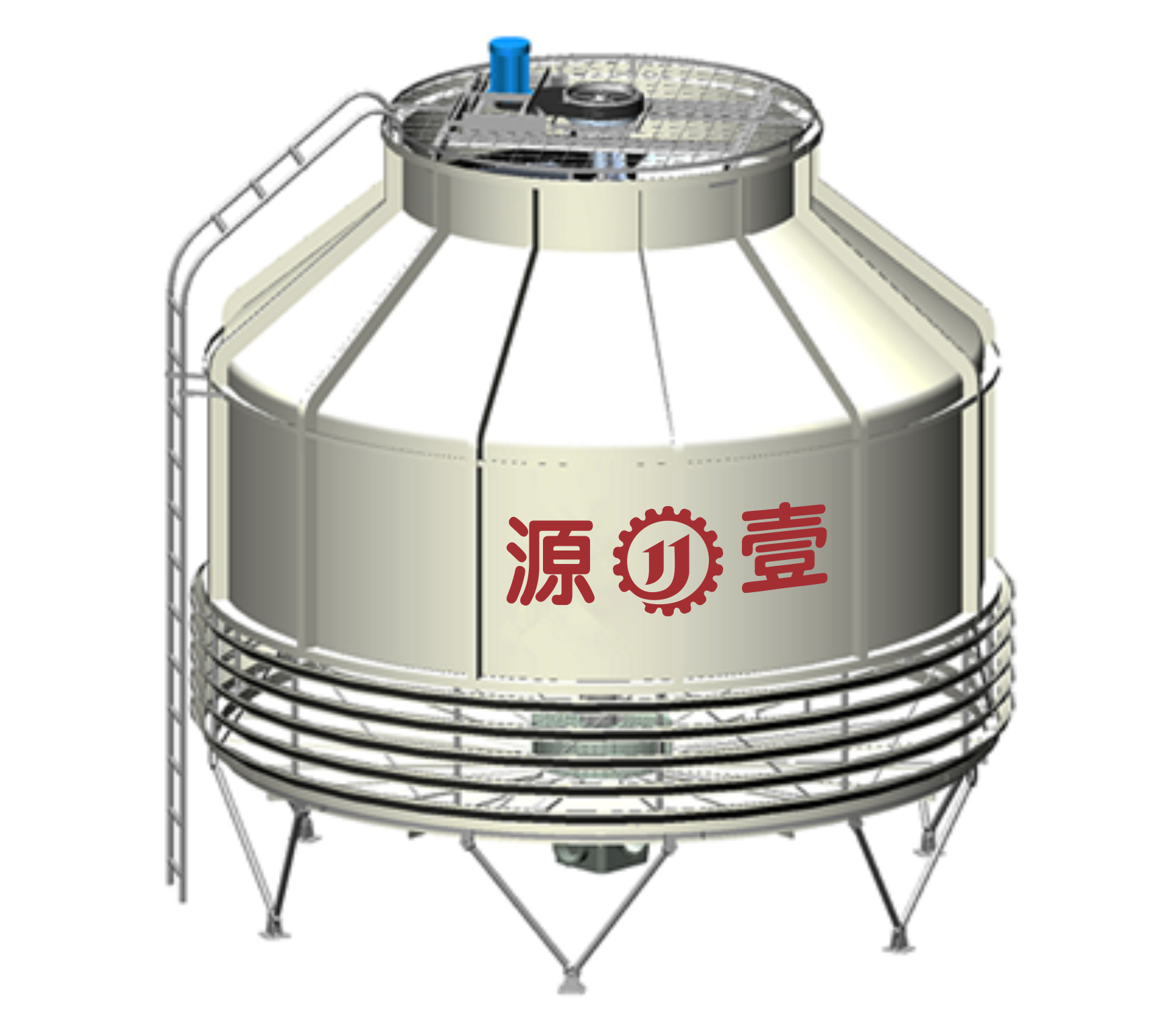 Circular countercurrent cooling tower